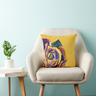Golden Rose Gothic watercolor art Cushion
