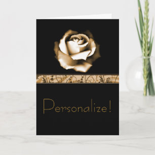 Golden Rose Greetings Card