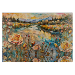 Golden Rose River Valley Sunrise  Cutting Board