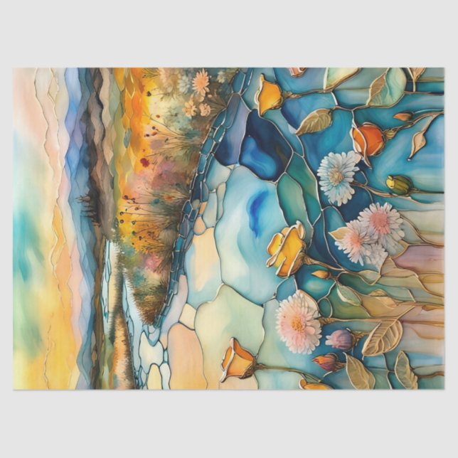 Golden Rose River Valley Sunrise II Tissue Paper (Front)