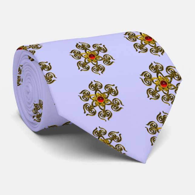 GOLDEN ROSE RUBY,Light Blue Tie (Rolled)