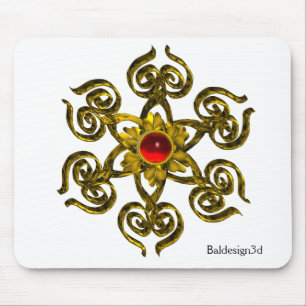 GOLDEN ROSE RUBY MOUSE MAT
