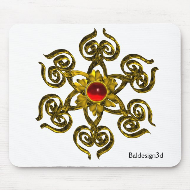 GOLDEN ROSE RUBY MOUSE MAT (Front)