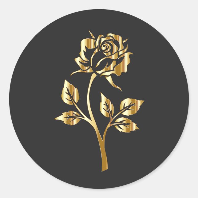 Golden Rose Silhouette sticker (Front)