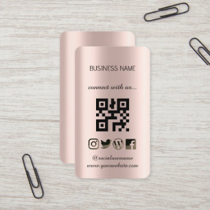 Golden rose  -Social Media QR Code  Business Card