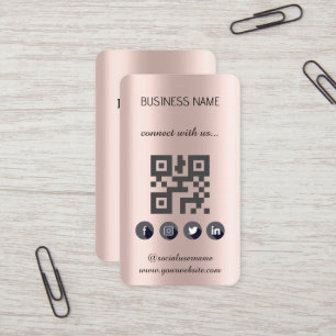 Golden rose -Social Media QR Code  Business Card