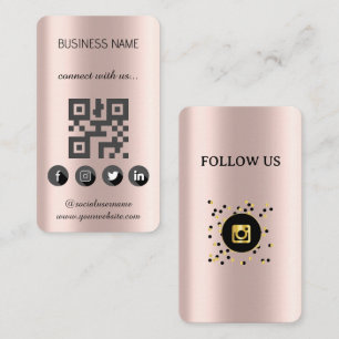Golden rose -Social Media QR Code  Business Card