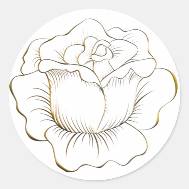 Golden Rose Stickers and Envelope Seal (Front)