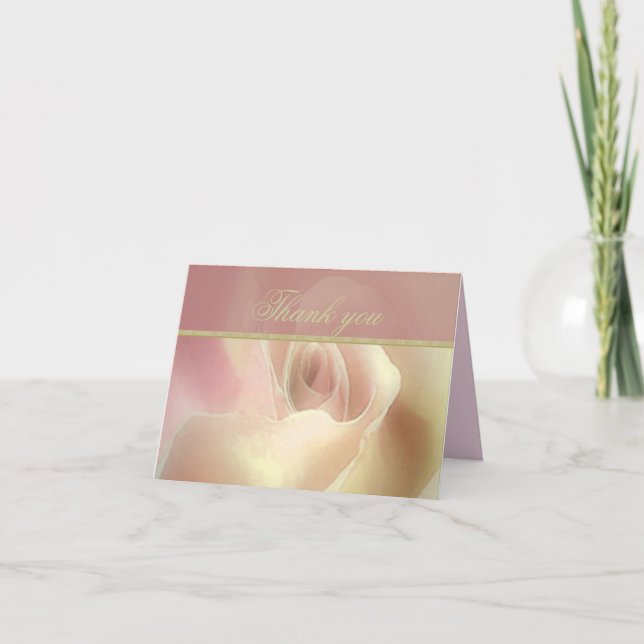 Golden Rose Thank You Card (Front)