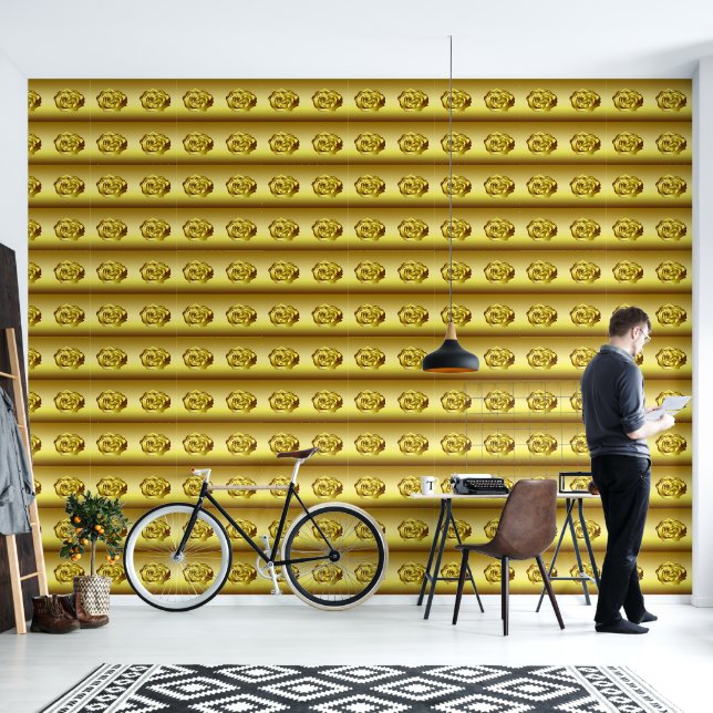 Golden Rose Wallpaper (Living Room)
