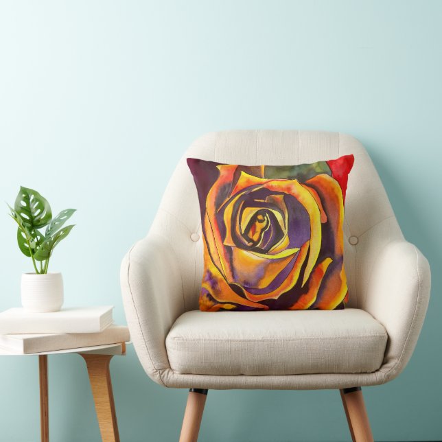 Golden Rose watercolor art Cushion (Chair)