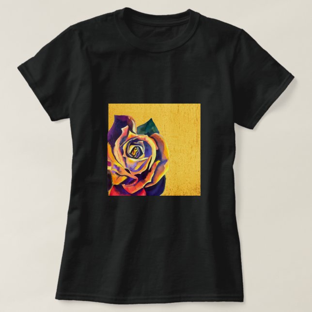 Golden Rose watercolor T-Shirt (Design Front)