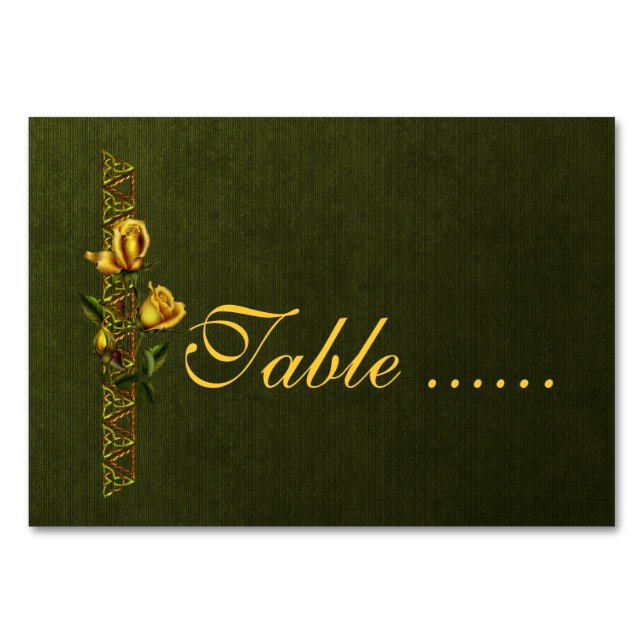 Golden Rose Wedding Suite Table Number (Front)