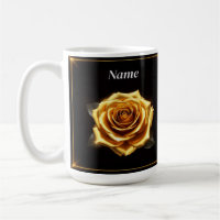 Golden Rose with Glowing Borders
