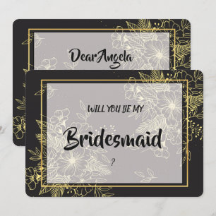 Golden Roses Bridesmaid Invitation