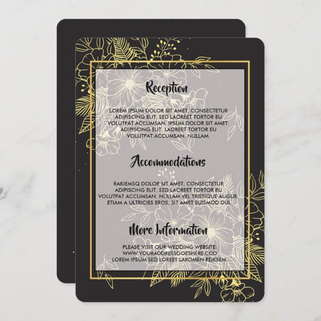 Golden Roses Invitation (Front/Back)