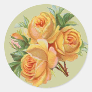 Golden Roses on Green - Sticker