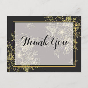 Golden Roses Thank you Postcard