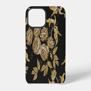 Golden Roses: Vintage Embroidery Pattern iPhone 12 Case