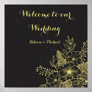 Golden Roses Wedding Order of Events P Poster