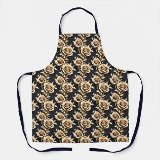 Golden Roses With Sharp Metallic Edges  Apron
