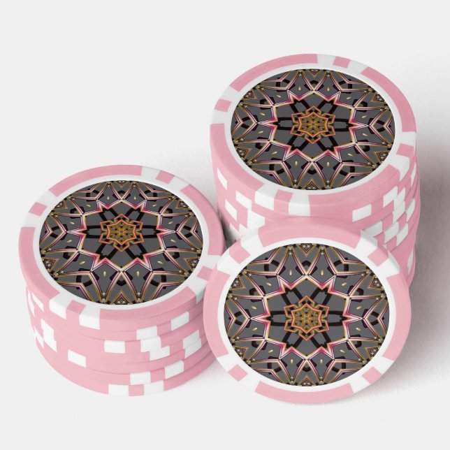 Golden Rosette Poker Chips (Stack)
