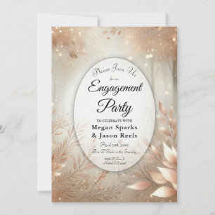 Golden Rosewood Enchanted Forest Engagement Party Invitation