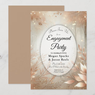 Golden Rosewood Enchanted Forest Engagement Party Invitation