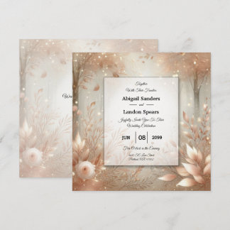 Golden Rosewood Enchanted Forest Wedding Invitation