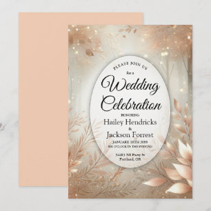 Golden Rosewood Enchanted Forest Wedding Invitation