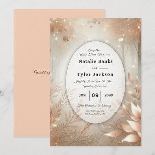 Golden Rosewood Enchanted Forest Wedding Invitation