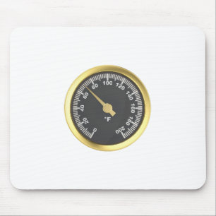 Golden round thermometer mouse mat
