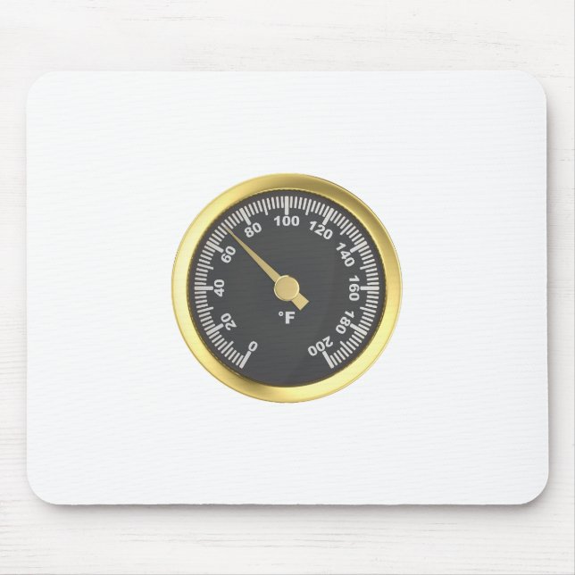 Golden round thermometer mouse mat (Front)