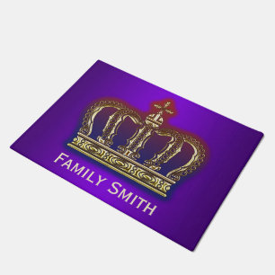Golden Royal Crown gradients BG II + your & ideas Doormat
