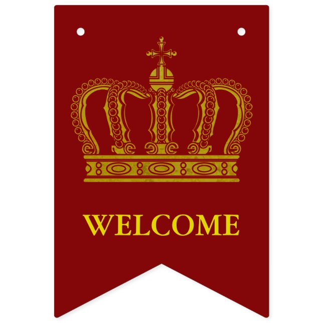 Golden Royal Crown I + your backgr. & ideas Bunting (First Flag)