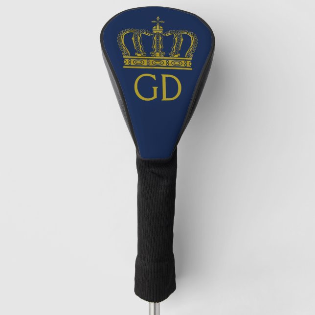 Golden Royal Crown I + your backgr. & ideas Golf Head Cover (Front)