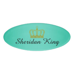 Golden Royal Crown I + your backgr. & ideas Name Tag