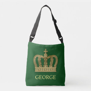 Golden Royal Crown II + your backgr. & ideas Crossbody Bag