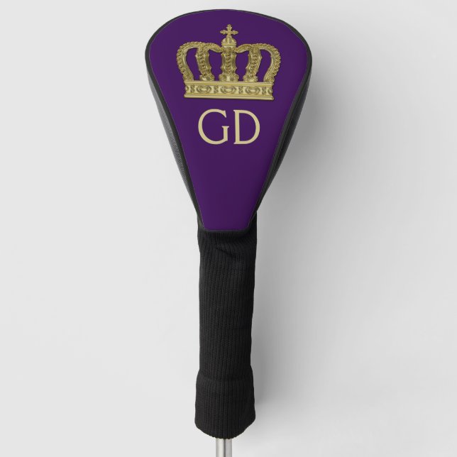 Golden Royal Crown II + your backgr. & ideas Golf Head Cover (Front)