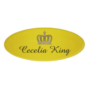 Golden Royal Crown II + your backgr. & ideas Name Tag