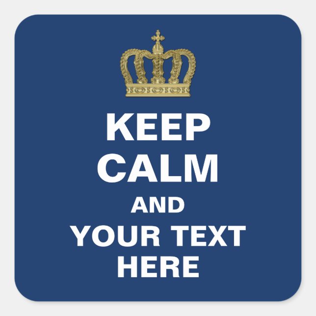 Golden Royal Crown II + your backgr. & ideas Square Sticker (Front)