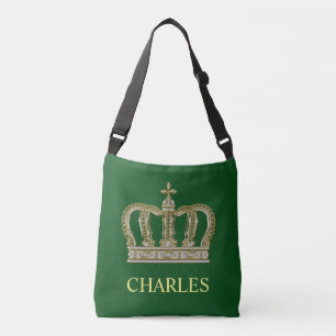 Golden Royal Crown III + your backgr. & ideas Crossbody Bag