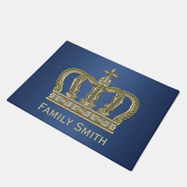 Golden Royal Crown III + your backgr. & ideas Doormat (Angled)