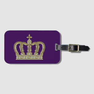 Golden Royal Crown III + your backgr. & ideas Luggage Tag