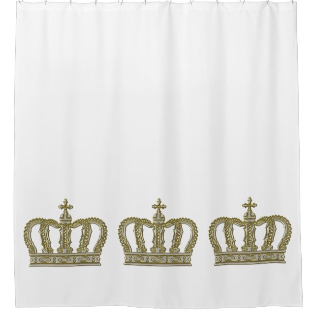 Golden Royal Crown III + your backgr. & ideas Shower Curtain (Front)