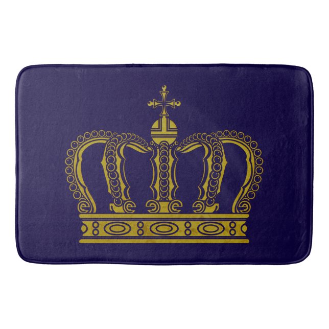 Golden Royal Crown + your backgr. & ideas Bath Mat (Front)
