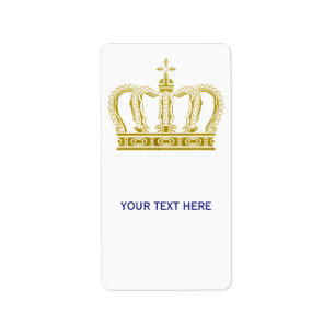 Golden Royal Crown + your backgr. & ideas Label