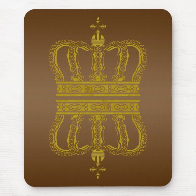 Golden Royal Crown + your backgr. & ideas Mouse Mat (Front)