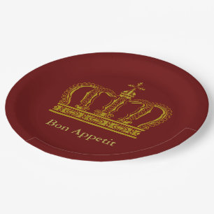 Golden Royal Crown + your backgr. & ideas Paper Plate