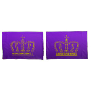 Golden Royal Crown + your backgr. & ideas Pillowcase